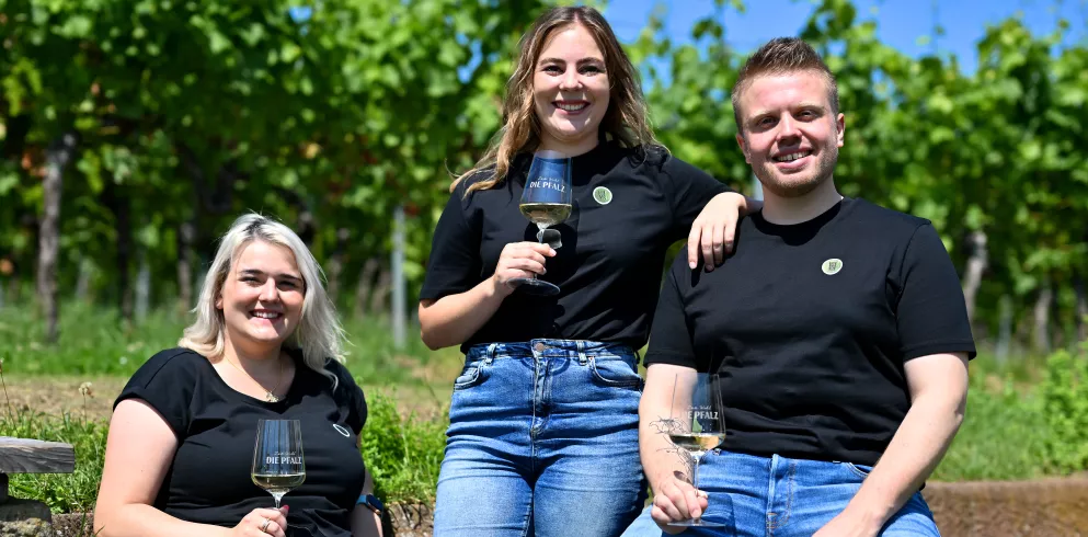 Das neue #teampfalz - Lara Karr, Denise Stripf und Manuel Reuther (v.l.n.r)